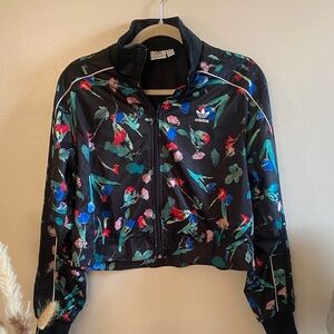 Adidas Women's Multicolor Floral Bomber Jacket - Black
